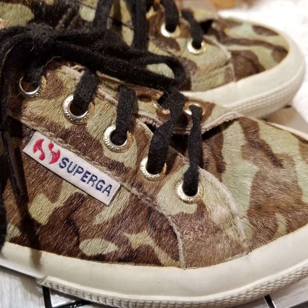 SUPERGA × TBS Ponyhair Camo Wmns Sneaker (Size 6)
